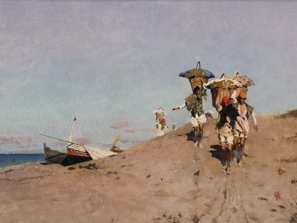 Luigi Di Giovanni, Pescatori di Sferracavallo, 1892. Olio su tela. Galleria d’arte moderna, Palermo