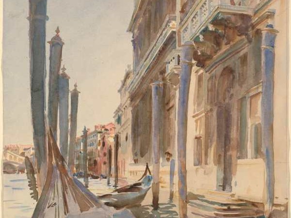 John Singer Sargent, <em>Attracchi di gondole sul Gran Canale</em>