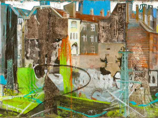 Anna Capolupo, Belrin's apart 2, 2015, tecnica mista su carta applicata su tavola, legno, ferro e cemento, cm 10x24