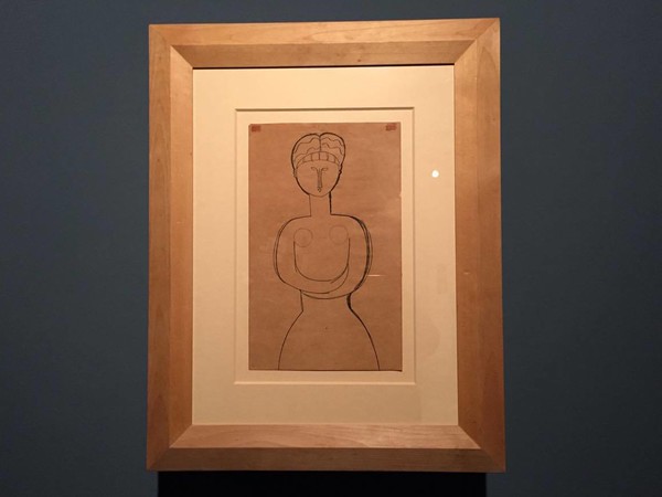 Amedeo Modigliani, <em>Cariatide</em>, 1910-1912, matita su carta fustellata, Cagliari, Galleria Comunale d’Arte<br />