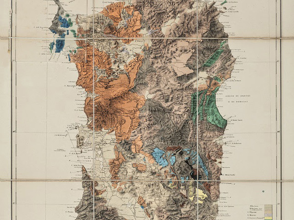 Alberto Della Marmora, Carte Géologique de l'Ille de Sardaigne, Torino, 1856, cromolitografia, 123x79 cm.