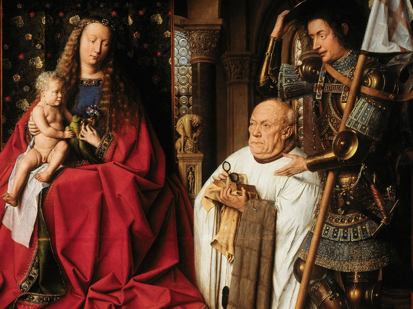 Jan van Eyck, <em>Madonna del Canonico van der Paele</em>, 1436, Olio su tavola, 157.8 x 122.1 cm, Bruges, Groeninge Museum