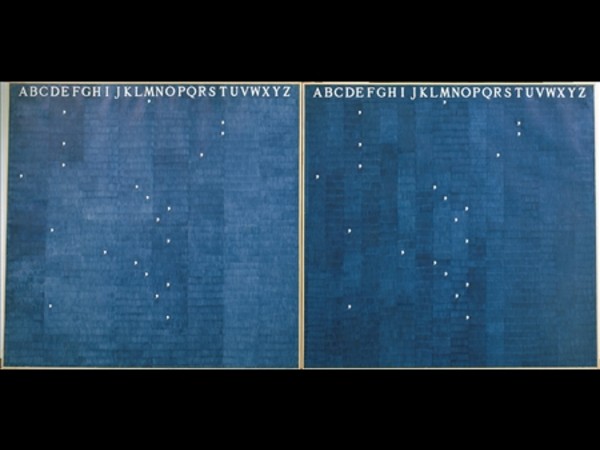 Alighiero Boetti, Mettere al mondo il mondo, 1972-1973, penna biro su carta intelata. Collezione privata 