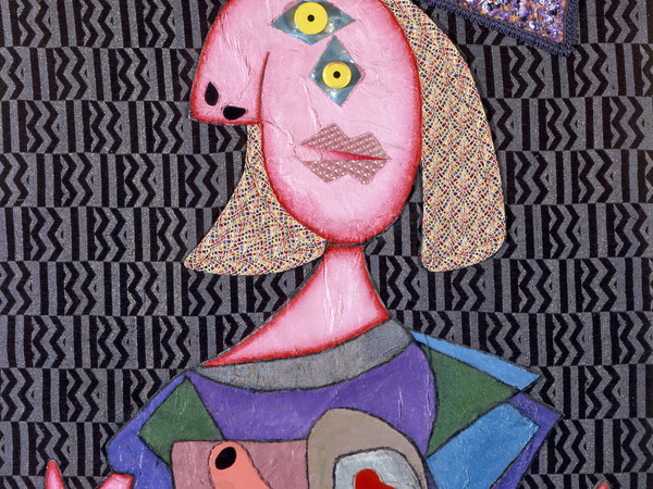 Enrico Baj, Femme d’apres Picasso, 1969, tecnica mista su stoffa, 130 x 92 cm