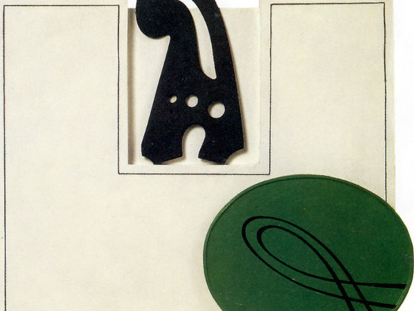 Lucio Del Pezzo, Grafismi, 1967, acrilici su legno, 69x47 cm (part.)