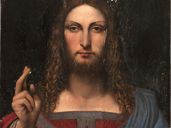 Leonardo da Vinci e collaboratore, <em>Cristo come Salvator Mundi</em>, 1499 circa, Olio su tavola di noce, 68.6 x 48.9 cm