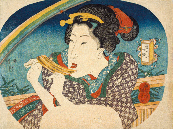 Utagawa Kuniyoshi, Arcobaleno primaverile (Haru no niji), 1836, Silografia policroma (nishikie), 30.3 x 22.7 cm, Masao Takashima Collection