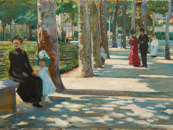 Cesare Bacchi, Veduta di un viale della montagnola, 1901, olio su tela, 70x100 cm, eseguito a 19 anni I Ph. Simone Nocetti