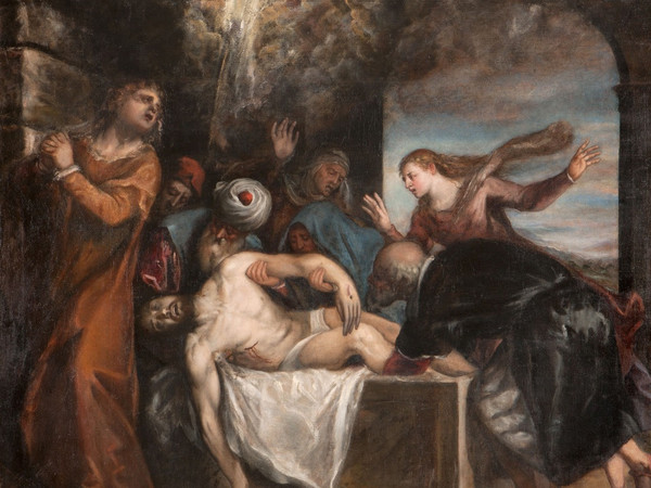 Tiziano Vecellio e Palma Il Giovane, Deposizione di Cristo nel sepolcro, seconda metà del XVI secolo, olio su tela. Collezione Veneranda Biblioteca Ambrosiana, Pinacoteca