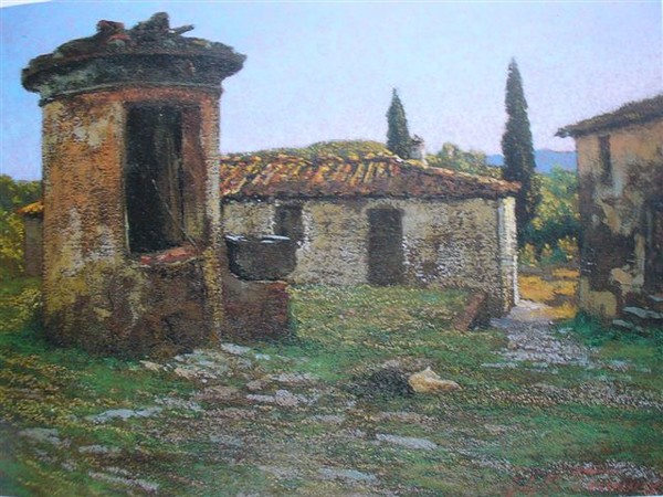 Adolfo Tommasi, Podere, Olio su cartone, 31,2x42,2