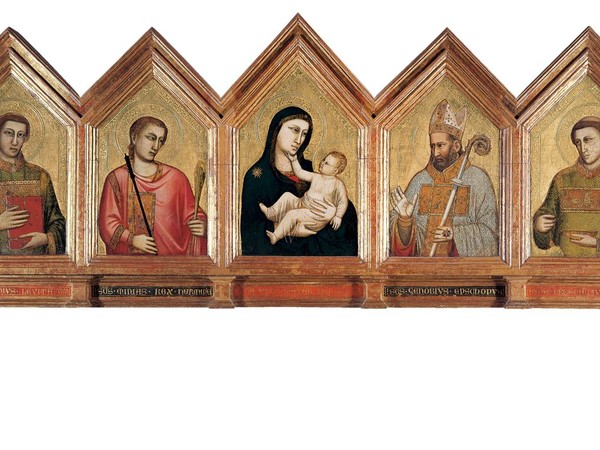 Giotto, Polittico di Santa Reparata recto, 1310 ca (?). Tempera e oro su tavola, dalla Cattedrale di Santa Maria del Fiore (Firenze). Firenze, Opera di Santa Maria del Fiore. Opera di Santa Maria del Fiore; Arcidiocesi di Firenze; Soprintendenza Speciale per il Patrimonio Storico Artistico ed Etnoantropologico e per il Polo Museale della città di Firenze/ (Nicolò Orsi Battaglini)