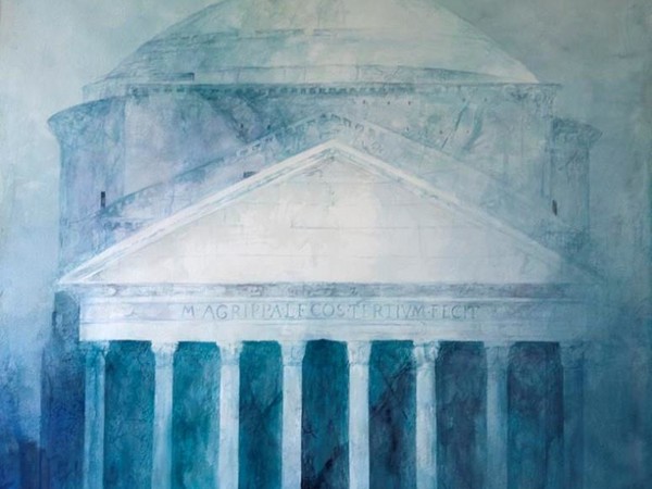 Pedro Cano, Pantheon, 2016. Acquerello su carta artigianale, 100x100 cm.