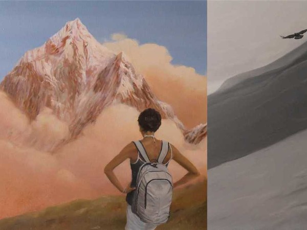 Aglietto Anna Luce, Gita in montagna, 2016, olio su tela, 65×100 cm