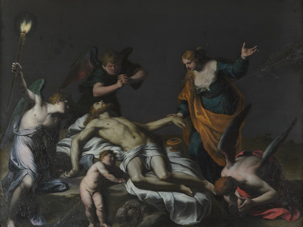 Alessandro Turchi, Cristo morto con Maddalena e angeli, olio su lavagna, 42 x 53 cm. Galleria Borghese, Roma