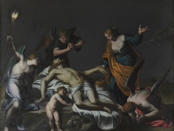 Alessandro Turchi, <em>Cristo morto con Maddalena e angeli</em>, olio su lavagna, 42 x 53 cm. Galleria Borghese, Roma Alessandro Turchi, <em>Cristo morto con Maddalena e angeli</em>, olio su lavagna, 42 x 53 cm. Galleria Borghese, Roma