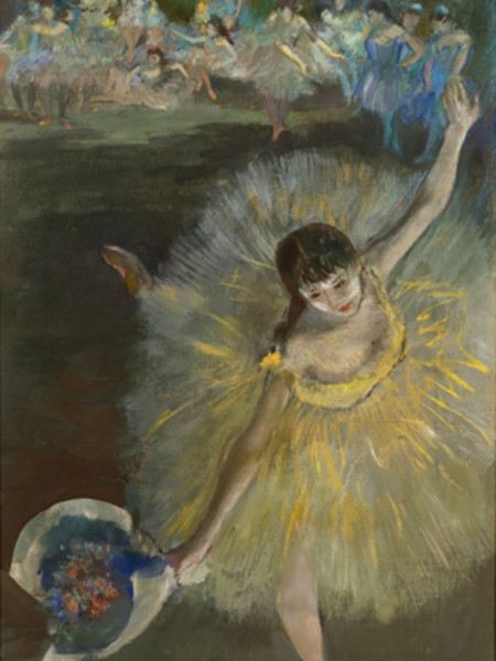 Fin d’arabesque (Ballerina con bouquet), 1877 olio, pittura all'essenza e pastello su tela; 67x38 cm 