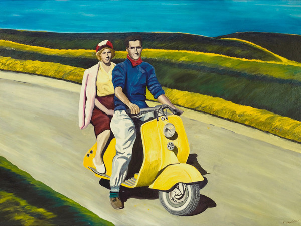 Francesco Gentilini, Lambretta, 1988, olio su tela, cm 70x100