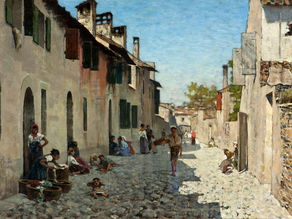 Telemaco Signorini, Via di Ravenna, olio su tela 33,5 x 51,5 cm