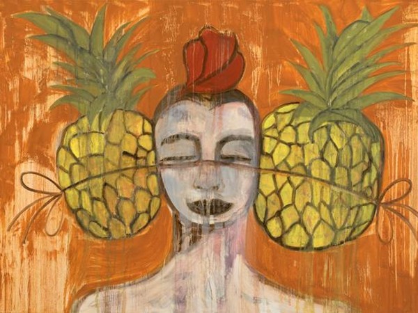 Francesco Clemente, Oil on canvas, 82x117 cm.