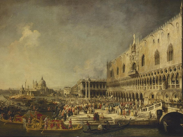 Canaletto, Ricevimento dell'Ambasciatore Francese a Palazzo Ducale, 1726-1727, olio su tela, Nuovo Ermitage - stanza 238