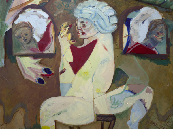 Jay Miriam, Familiar moment from nowhere, 2020, olio su tela, 152x127cm.