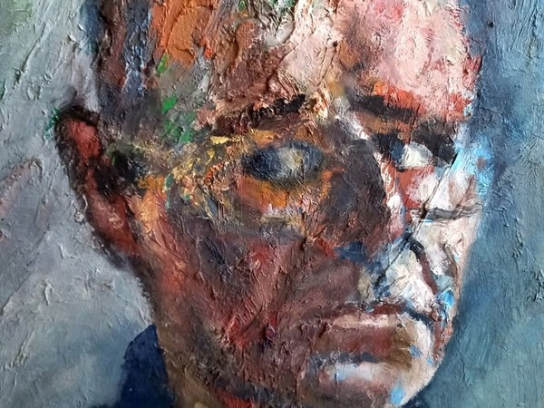 Furio Cavallini, Autoritratto 2, olio su faesite, 2001, cm. 45x40
