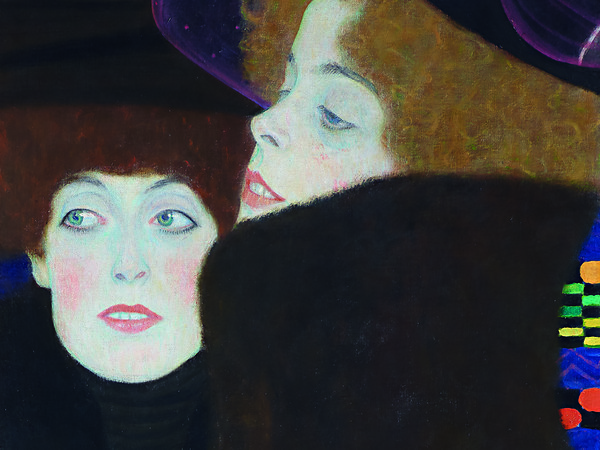 Gustav Klimt, Amiche I (Le Sorelle), 1907, Olio su tela, 125 × 42 cm, Vienna, Klimt Foundation | © Klimt Foundation, Vienna