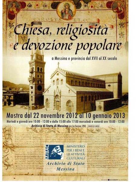 Chiesa, religiosità e devozione popolare a Messina e provincia dal XVII al XX secolo