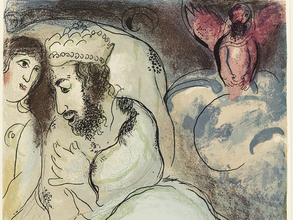 Marc Chagall, Sara e Abimelech, 1960. Litografia a colori, cm 35,5x26,3. Lascito Noah Chodos, New York, all'American Friends of the Israel Museum © Chagall ® by SIAE 2 015