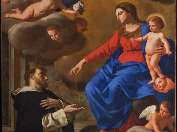 Giacinto Gimignani, Madonna che dona il rosario a S. Domenico, 1648. Prato Sesia