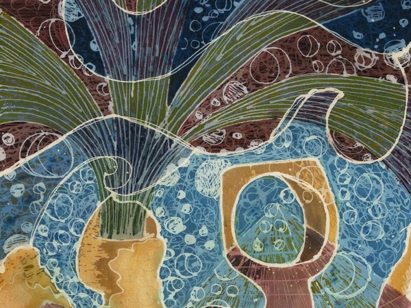 Zhivago Duncan, Environment, 2019. Batik su tela  batik on canvas, cm. 100x800