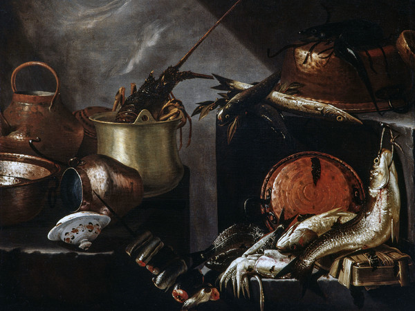 Giovanni Battista Recco, Composizione con pesci e crostacei, olio su tela, 97 x 132 cm. Collezione privata 