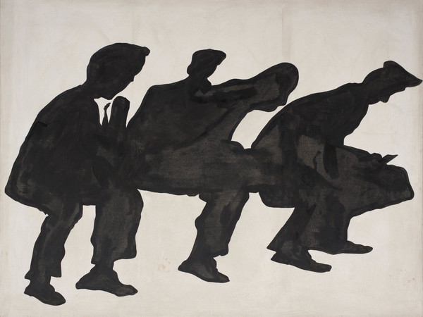 Sergio Lombardo, Piazza Navona (dai Gesti tipici),1963, Smalto su tela, 250x 190 cm, Collezione Privata
