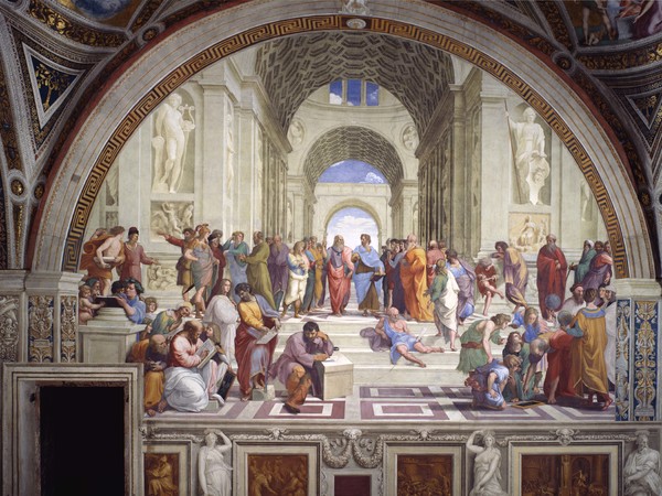 Raffaello Sanzio, Scuola di Atene, 1509-1511, Affresco, 770 x 500 cm, Musei Vaticani, Città del Vaticano | © Governatorato SCV - Direzione dei Musei