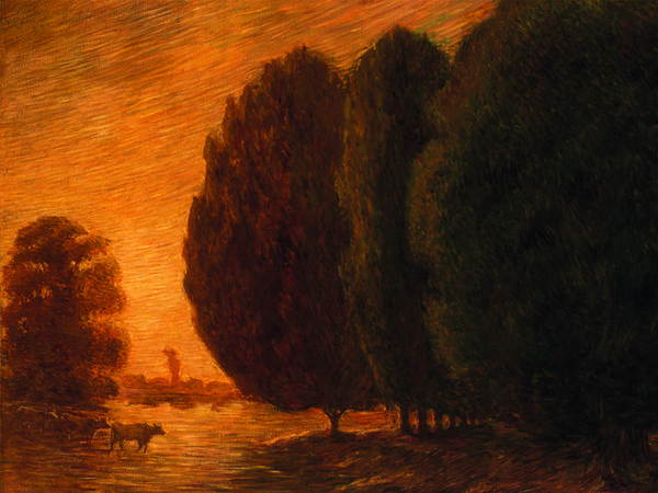 Gaetano Previati, Paesaggio, 1910-1912 circa, Olio su tela, 80.5 x 150.5 cm, Ferrara, Museo dell’Ottocento