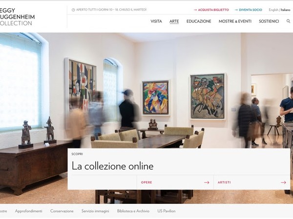 Online il nuovo sito della Collezione Peggy Guggenheim
