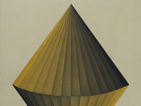 Lucio Saffaro, Monumento a Dinostrato (opus CXVIII), 1968, Olio su tela, 100 × 80 cm, Fondazione Lucio Saffaro, Bologna