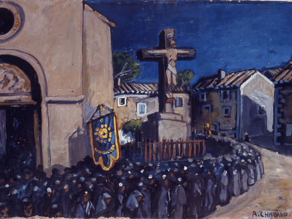 Auguste Chabaud, La procession. L’Enterrement sort de l’Eglise, 1920 ca., olio su cartone Auguste Chabaud, La procession. L’Enterrement sort de l’Eglise, 1920 ca., olio su cartone
