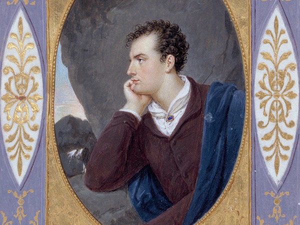 Giovanni Battista Gigola, Ritratto di Lord Byron in The Corsair of Lord Byron, 1826, Acquerello e gouache su pergamena, tavola fuori testo in The Corsair of Lord Byron, Milano, Printed by the Typographical Society of Ita-lian Classicks, 1826 Brescia, Ateneo di Scienze Lettere ed Arti Onlus | Fotostudio Rapuzzi, Brescia