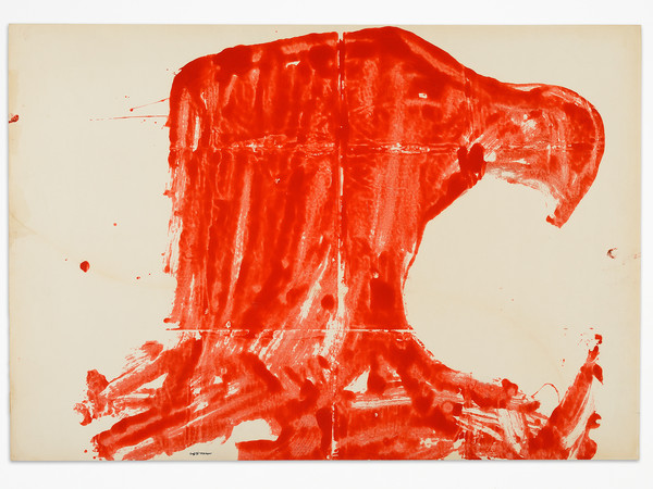 Franco Angeli, Testa d’aquila, 1964, smalto su carta, 70x100 cm.