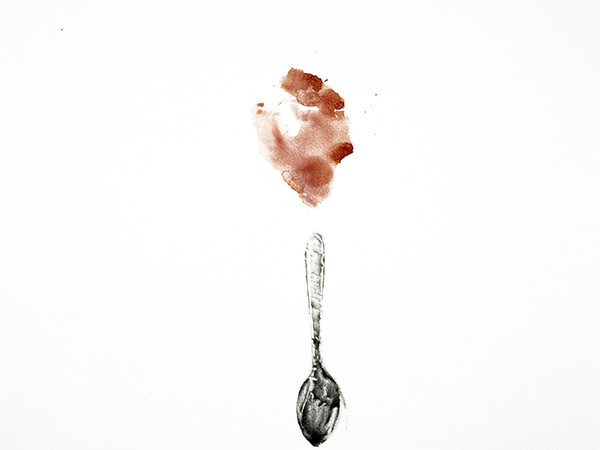 Giovanni Gaggia, Sanguinis suavitas, 2010, sangue e matita su carta cotone, cm 56x76