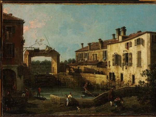 Giovanni Antonio Canal detto Canaletto (Venezia 1697 – 1768), Molo a Dolo, 1756 ca. Olio su tela, cm 30,5x44,5. © Museum of Fine Arts, Budapest 2015