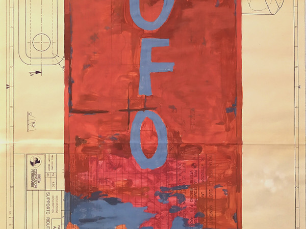 Lello Lopez, dal progetto The Factory, 2010, acrilico su cianografia, cm. 60,5x42,5