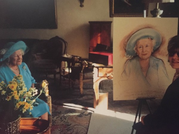 Her Majesty Queen Elizabeth the Queen Mother sitting for Barbara Hamilton