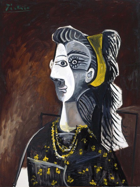 Pablo Picasso. Femme sur un fauteuil. Buste, 1962, olio su tela, cm 116x89