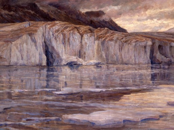 Carlo Cressini, Le gelide acque del lago Marjelen, 1908 ca., olio su tela. Verbania, Museo del Paesaggio