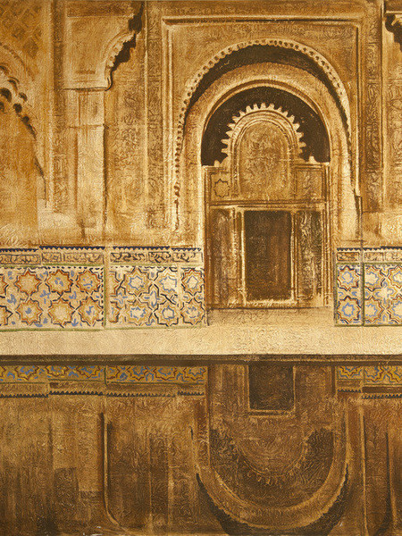 Rossella Gilli. Medersa ben joussef, Marrakech, tecnica mista su tela, 150x130cm
