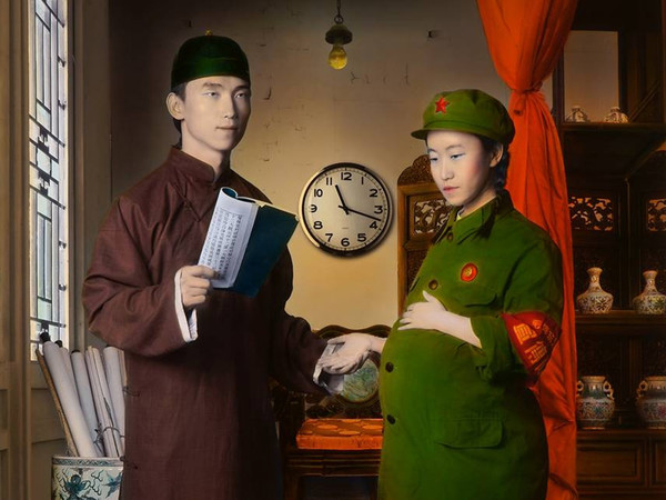 Shi Guowei, The Wedding Invitation, 2012. Black and white hand - coloured C - print photograph, 150 x 104 cm. © Shi Guowei. Courtesy the artist. UBS Art Collection