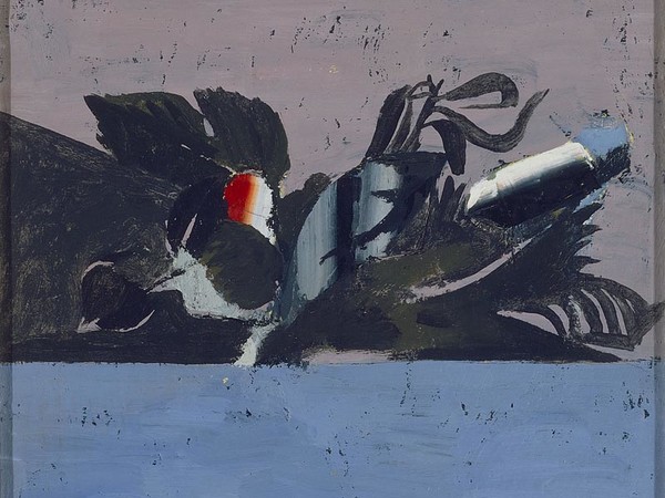 Carlo Mattioli, Dal Cestino del Caravaggio, 1967, Olio su tela, 40 x 45 cm, collezione privata | Courtesy of Labirinto della Masone, Fontanello, Parma