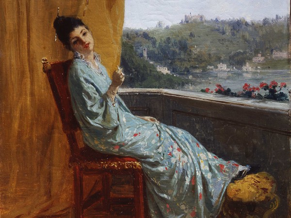 Gerolamo Induno, <em>La giapponesina</em>, 1880-1885, Olio su tela, 45 x 34.8 cm, Collezione privata | Courtesy of Enrico Gallerie d'Arte, Milano | Foto: © Enrico Gallerie d'Arte, Milano